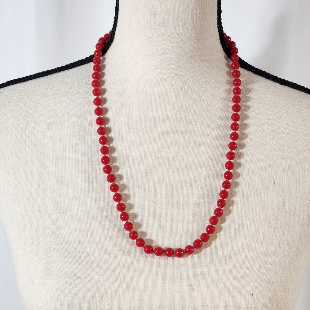 Vintage Napier Red Plastic Necklace